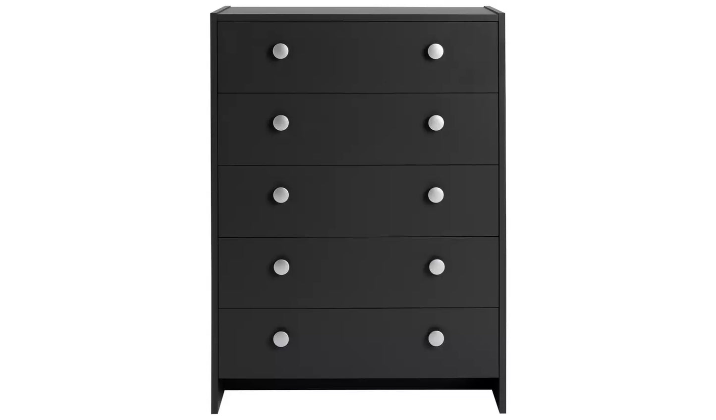 Assembled Seville 5 Drawer Chest - Anthracite