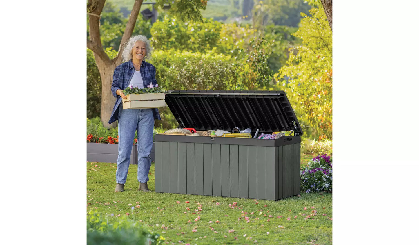 Keter Darwin 454L Outdoor Garden Storage Box - Green