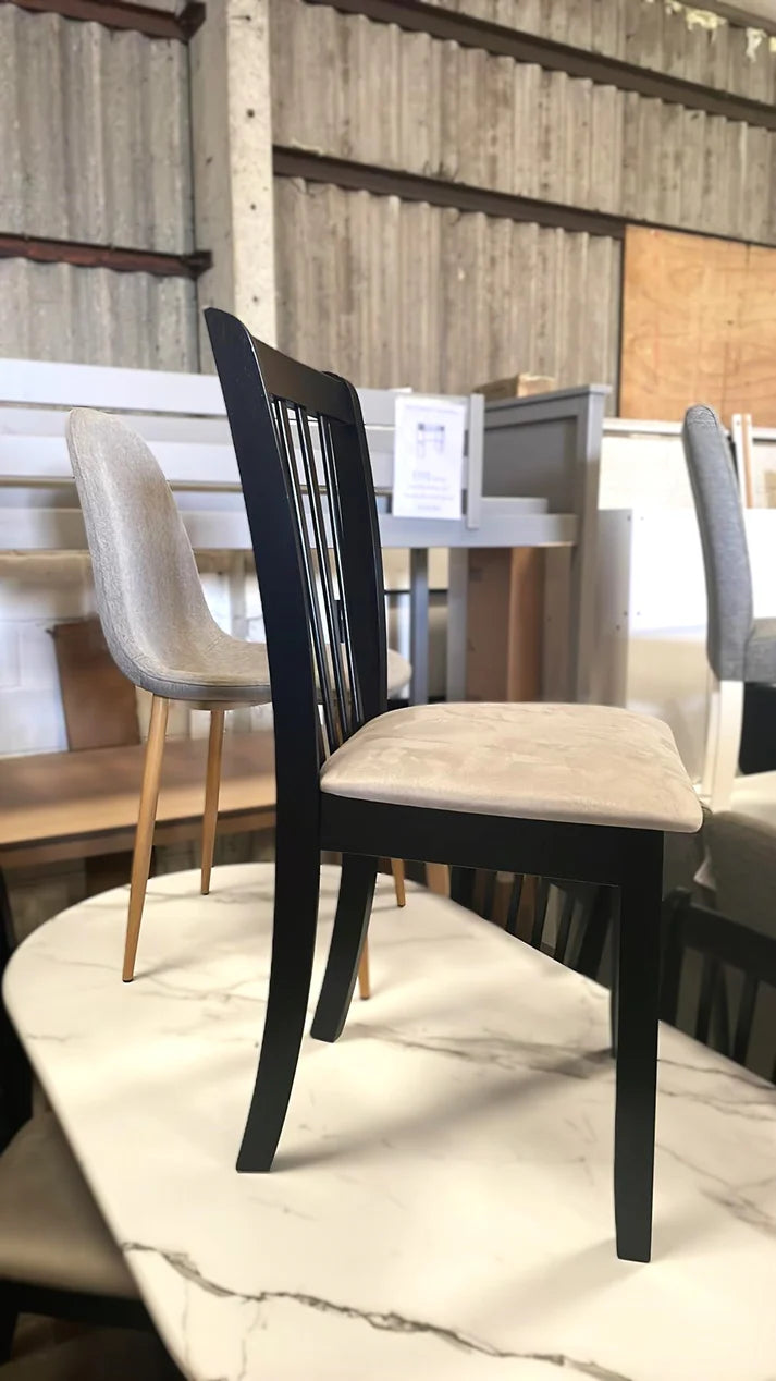 Assembled Banbury Solid Wood Dining Chair - Black