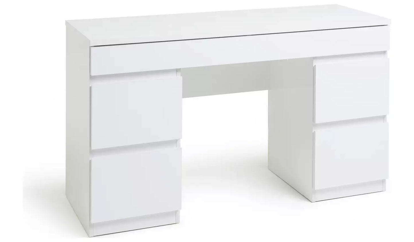 Jenson 5 Drawer Dressing Table - Matte White