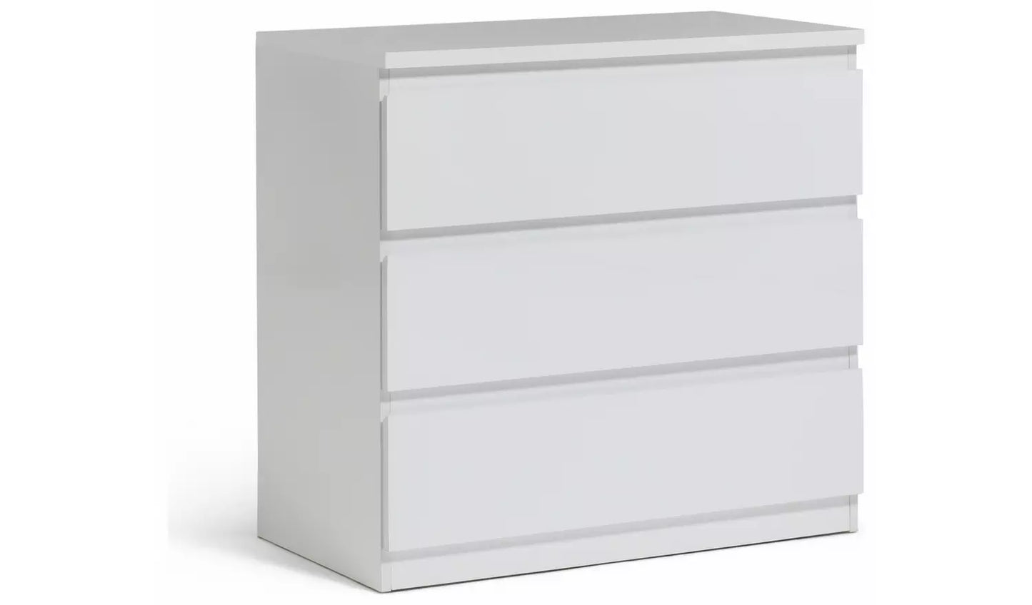 Assembled Jenson 3 Drawer Chest - Matte White