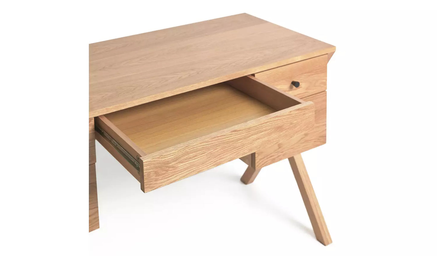 Assembled Habitat Harlene 5 Drawer Office Desk - Natural