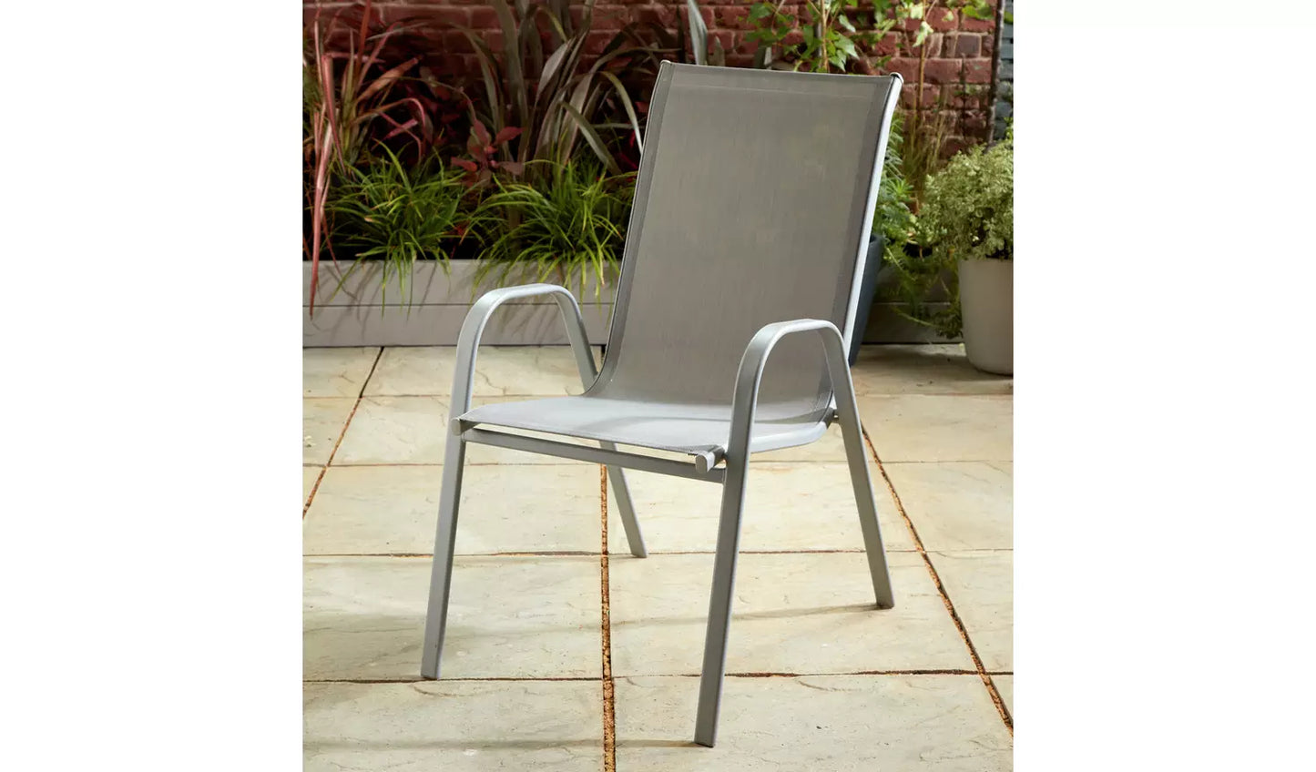 Sicily 4 Seater Metal Patio Set - Grey