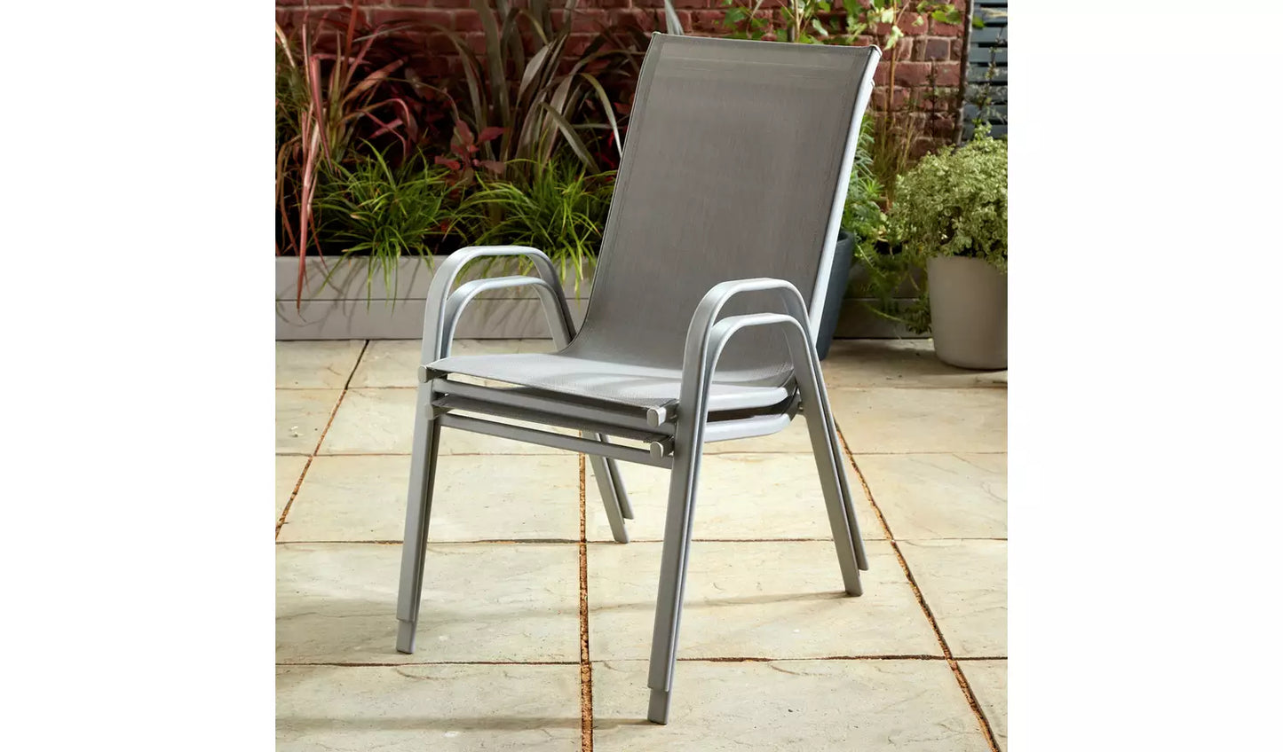 Sicily 4 Seater Metal Patio Set - Grey