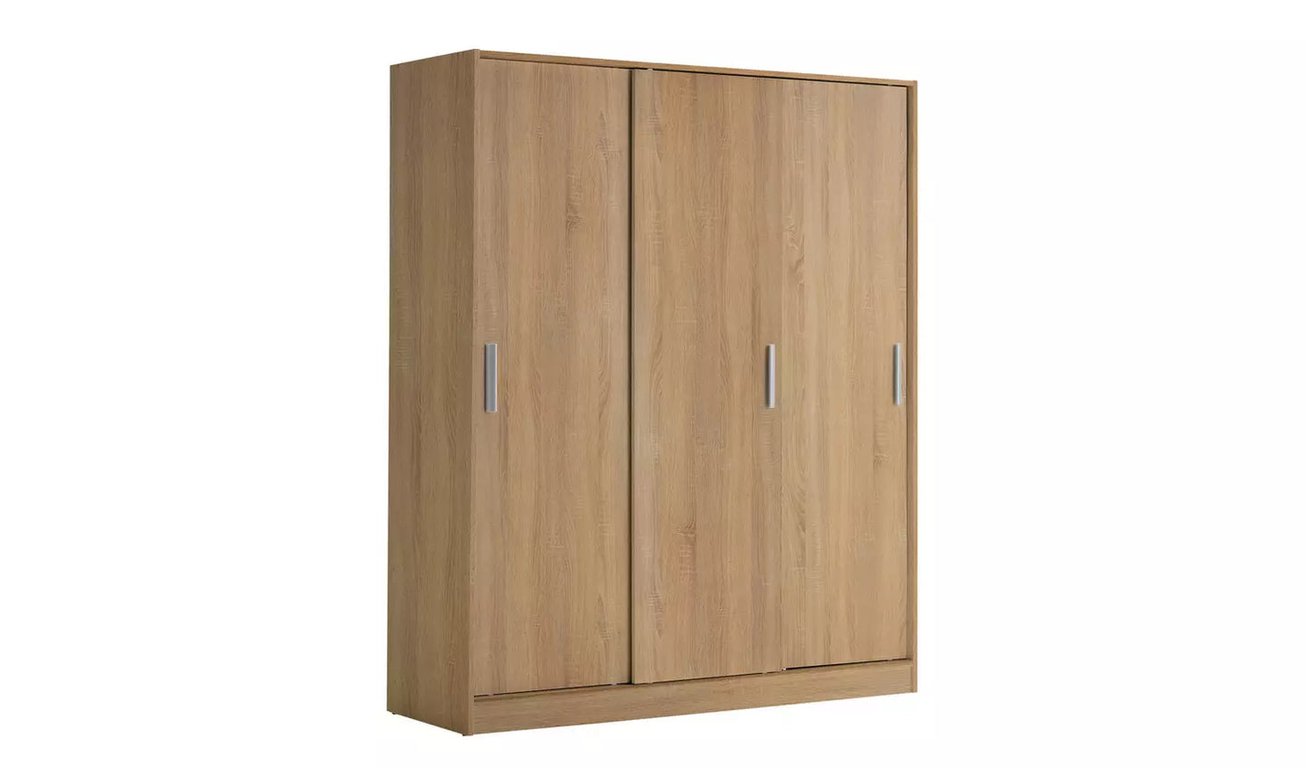 Assembled Nova 3 Door Sliding Wardrobe - Oak