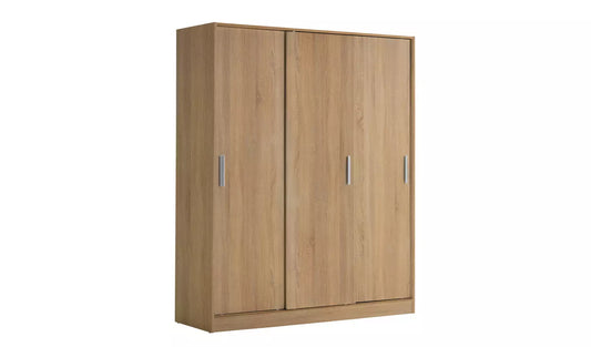 Assembled Nova 3 Door Sliding Wardrobe - Oak