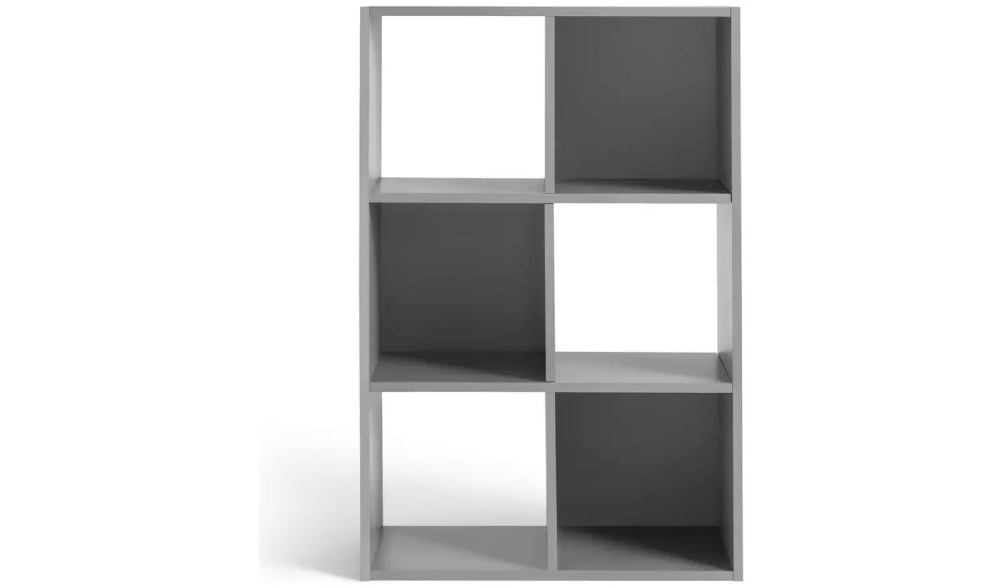 Assembled Squares 6 Cube Storage Unit - Grey