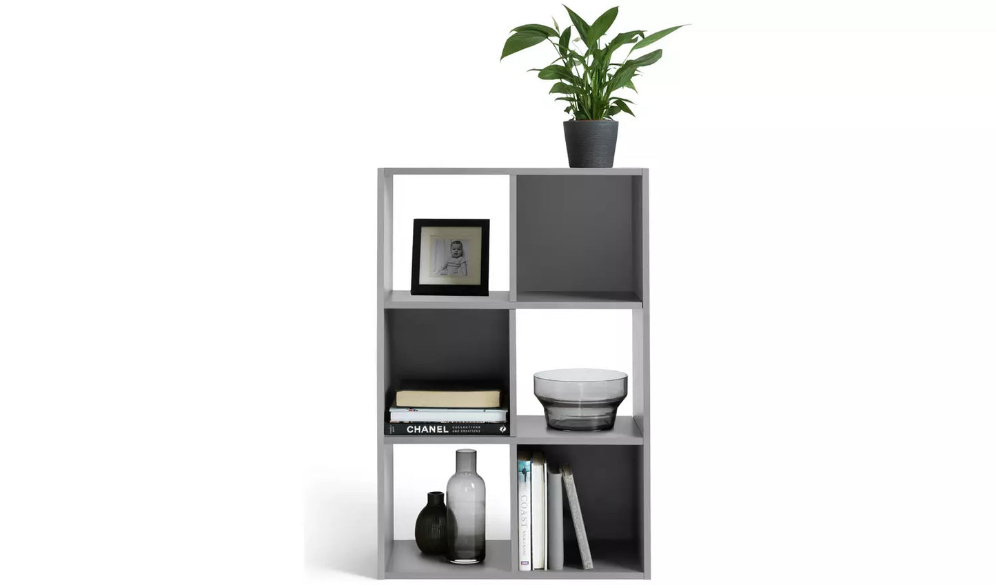 Assembled Squares 6 Cube Storage Unit - Grey