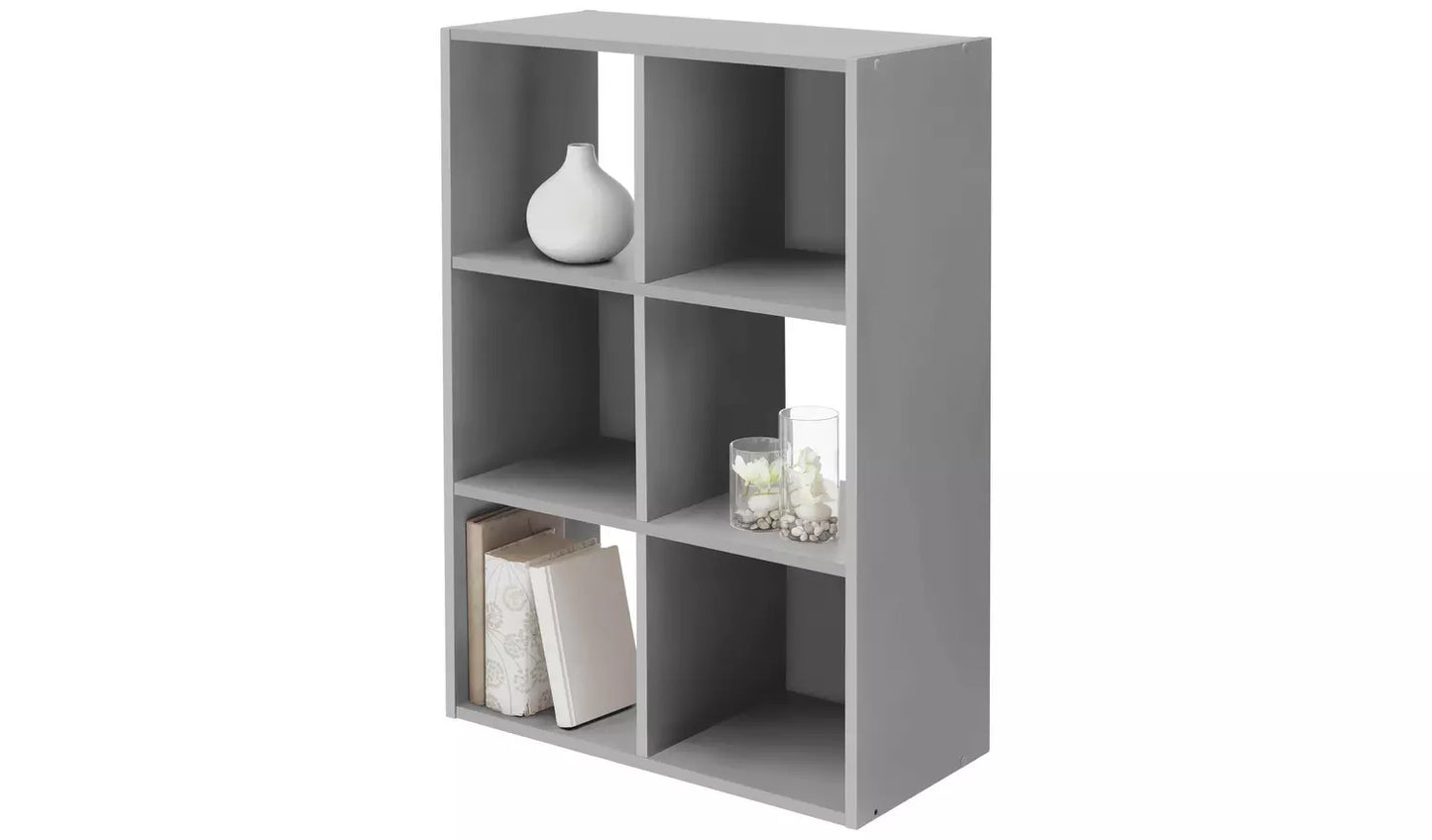 Assembled Squares 6 Cube Storage Unit - Grey