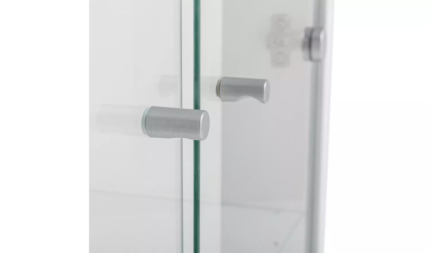 Stella 2 Door Glass Display Cabinet - White Gloss