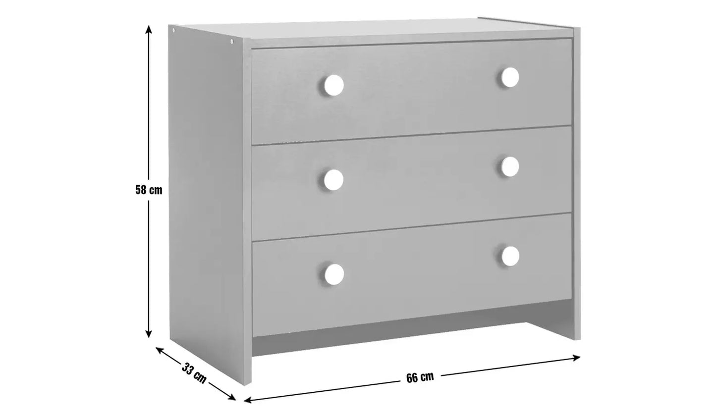 Assembled Seville 3 Drawer Chest - Anthracite