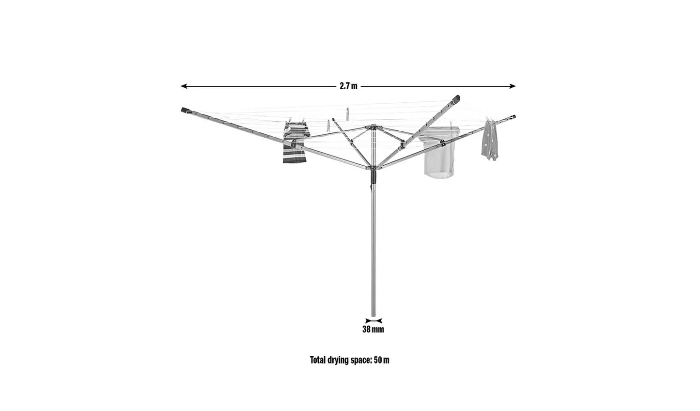 50m 4 Arm Rotary Airer