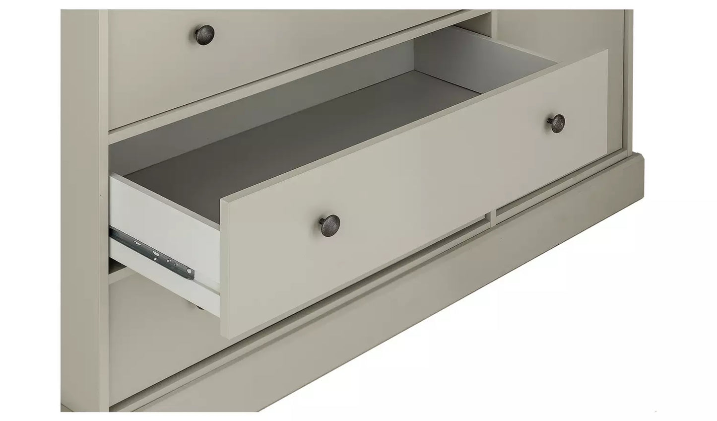 Kensington 3 Door 3 Drawer Wardrobe - Soft Grey /Oak Effect