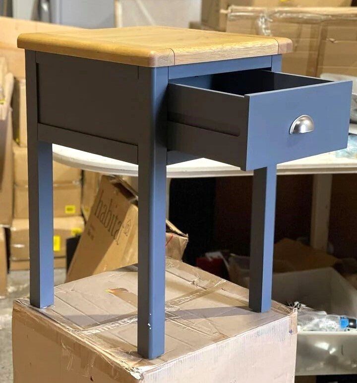 Assembled 1 Drawer Bedside Table - Two Tone