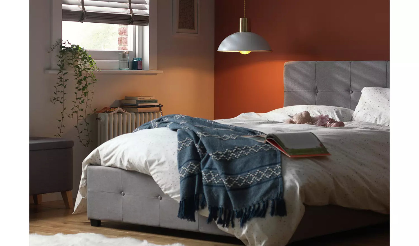 (Minor defect) Eros Kingsize End Opening Ottoman Bed Frame- Grey