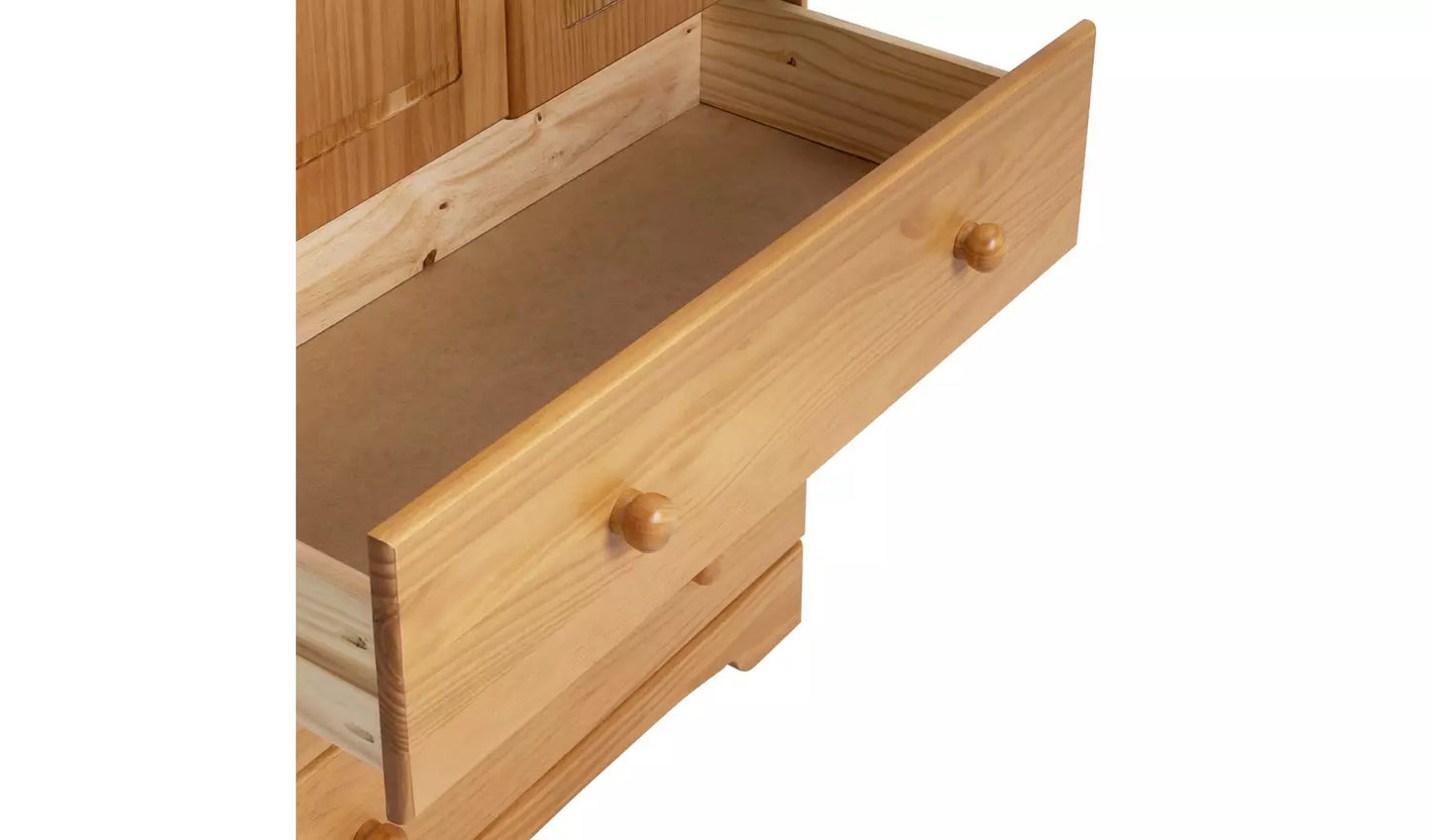 Assembled Nordic 2 Door 3 Drawer Wardrobe - Pine