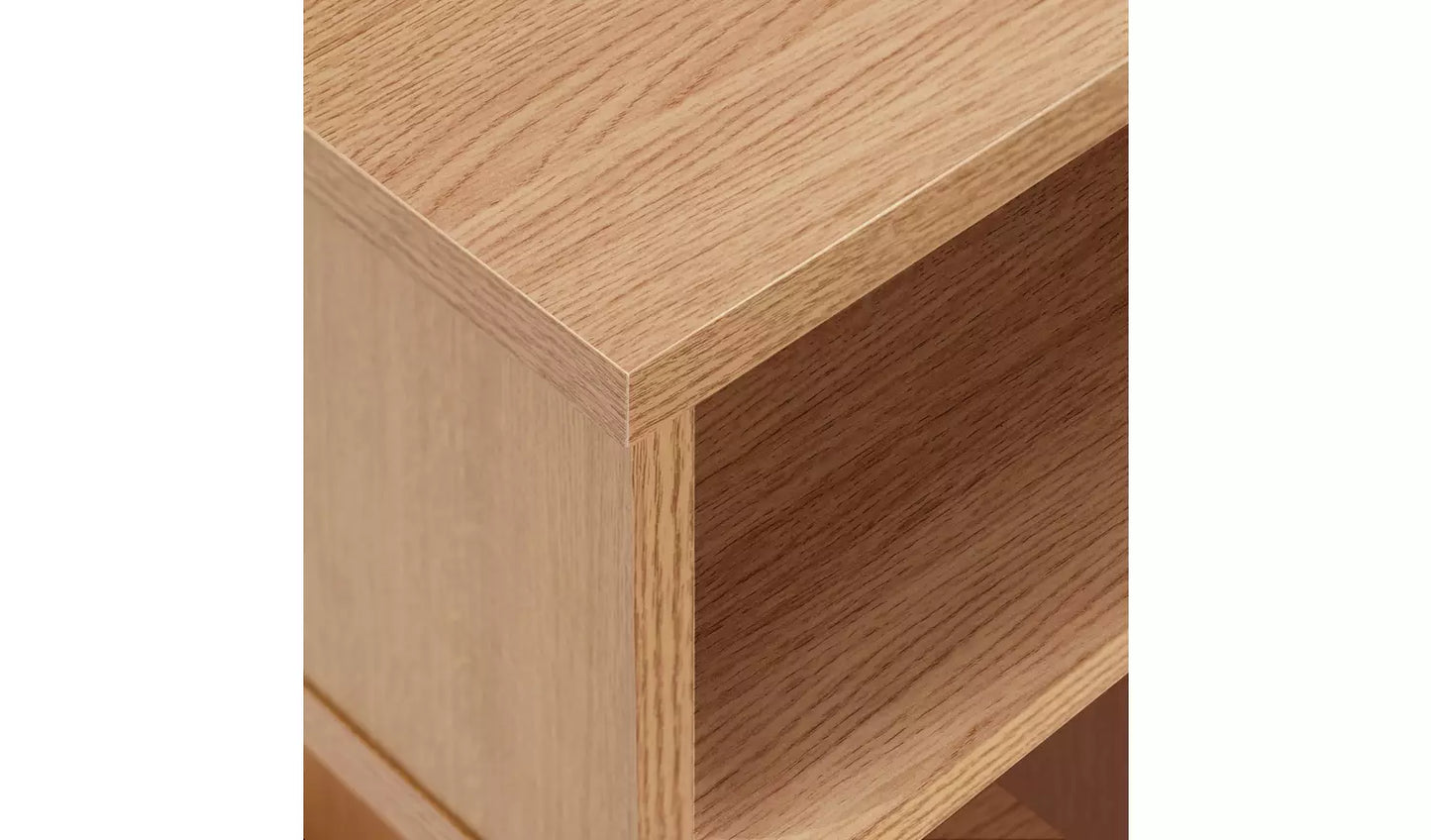 Cubes Short Shallow Shelving Unit - Oak Effect