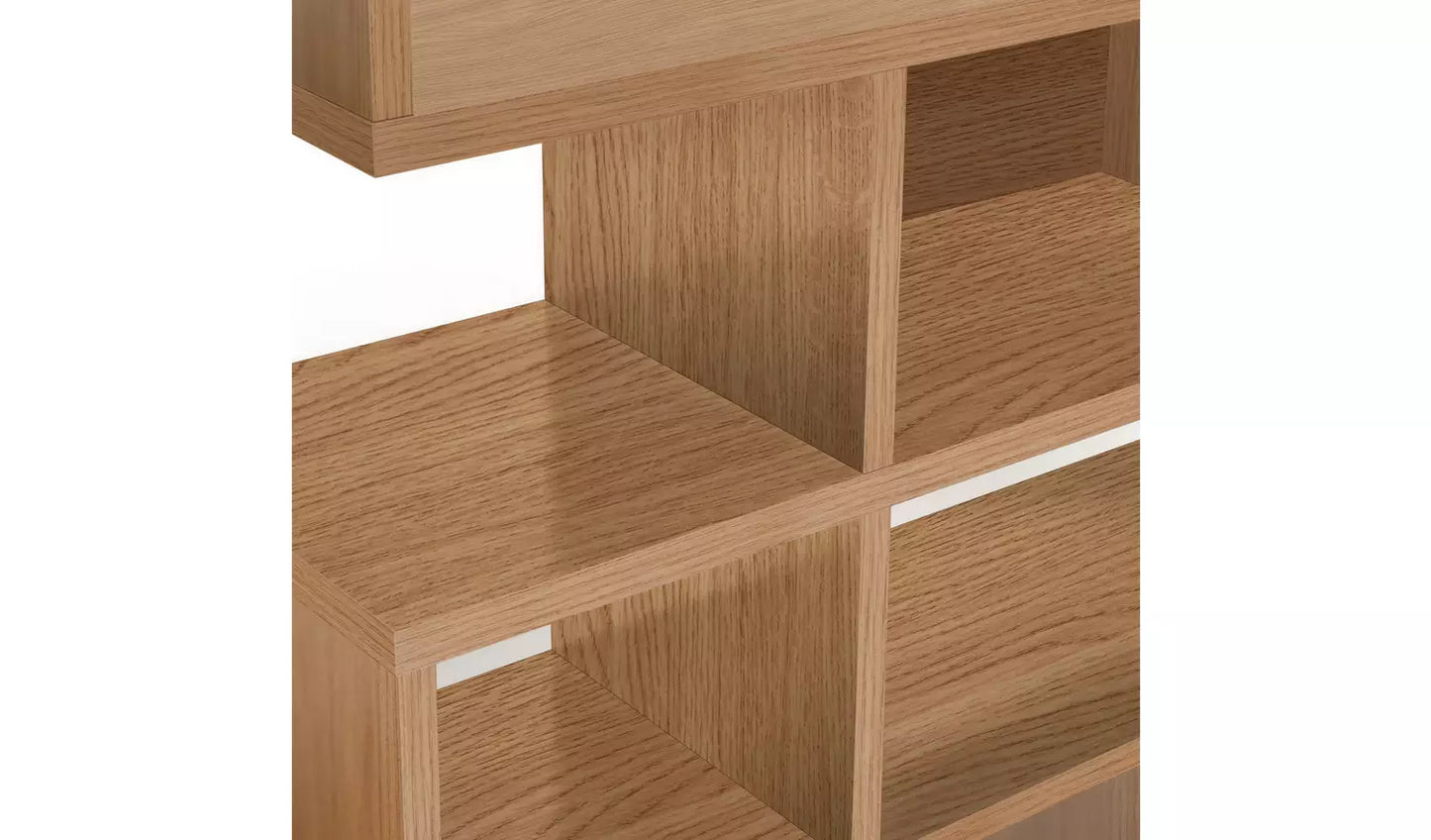 Cubes Short Shallow Shelving Unit - Oak Effect