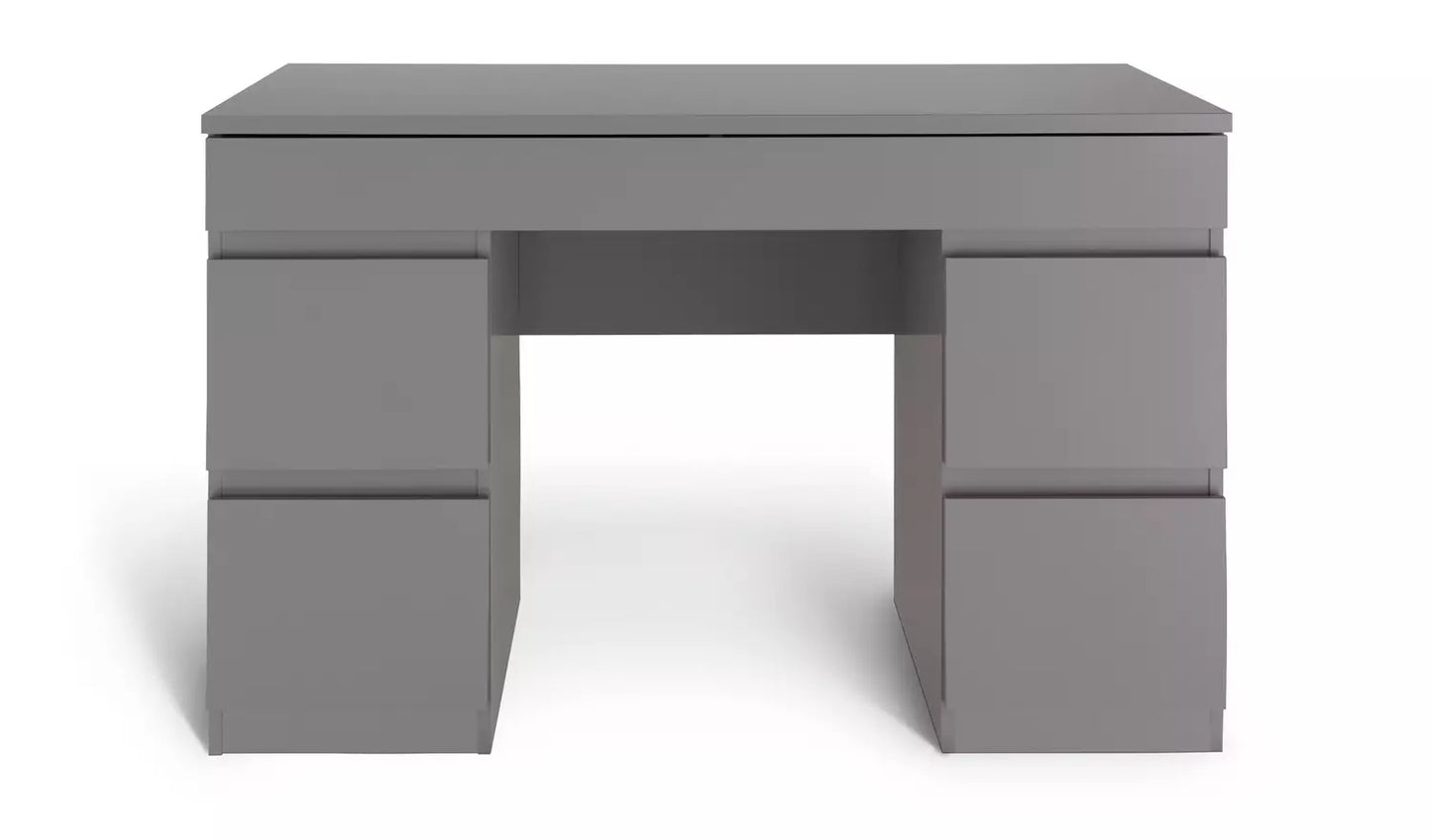 Jenson 5 Drawer Dressing Table Desk - Grey Gloss