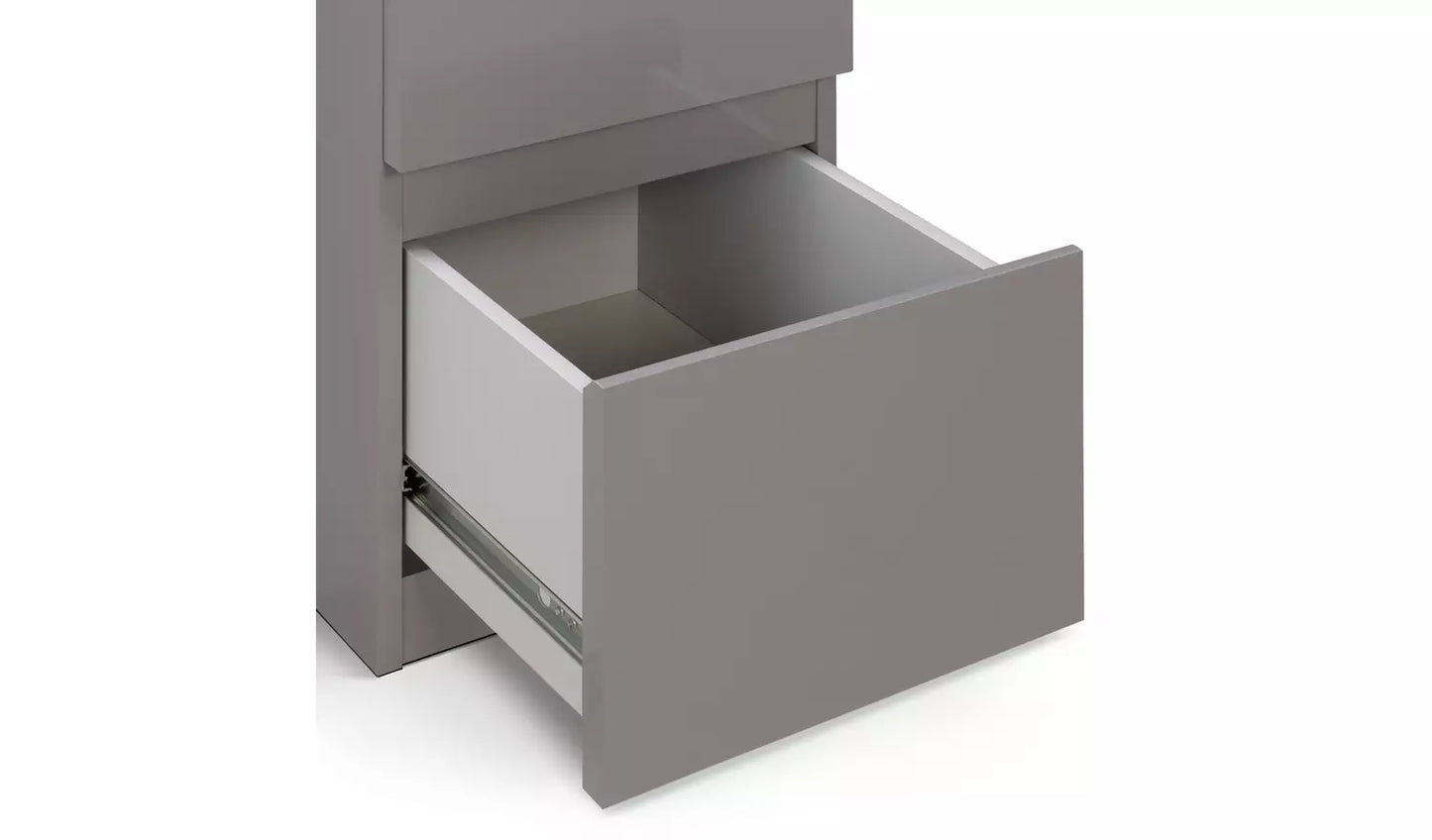 Jenson 5 Drawer Dressing Table Desk - Grey Gloss