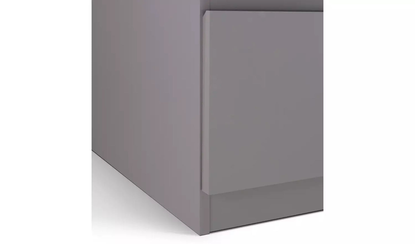 Jenson 5 Drawer Dressing Table Desk - Grey Gloss