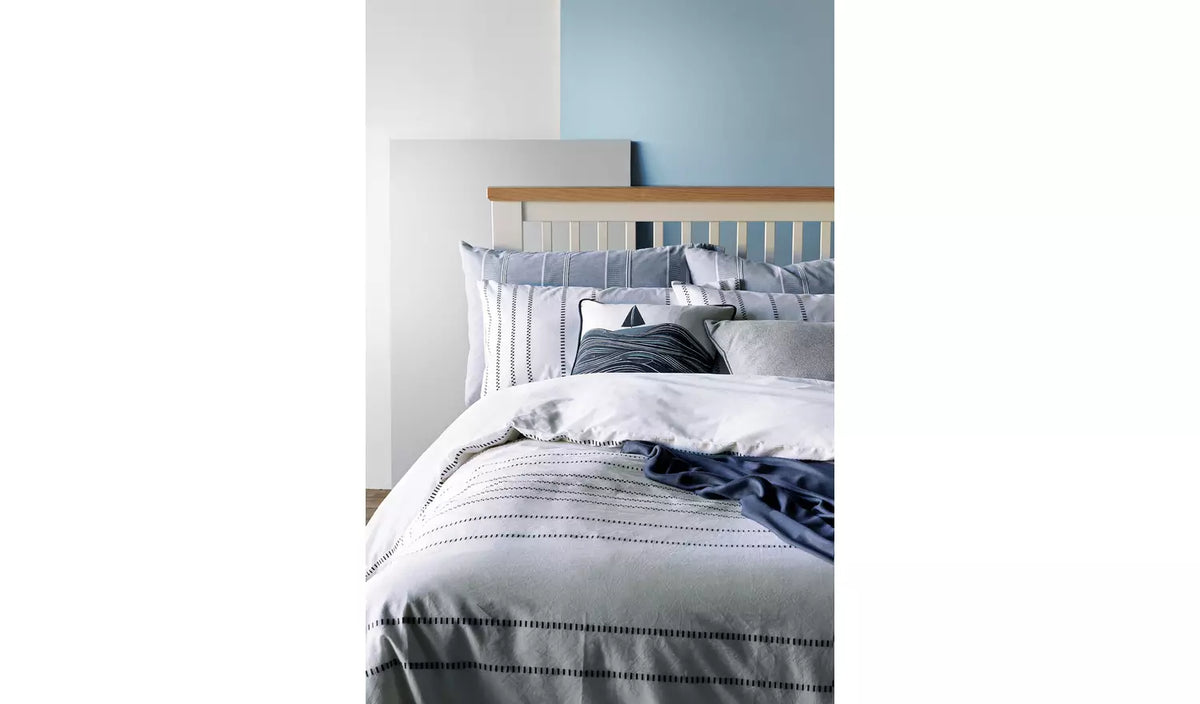 Assembled Aubrey Small Double Wooden Bed Frame - Two Tone