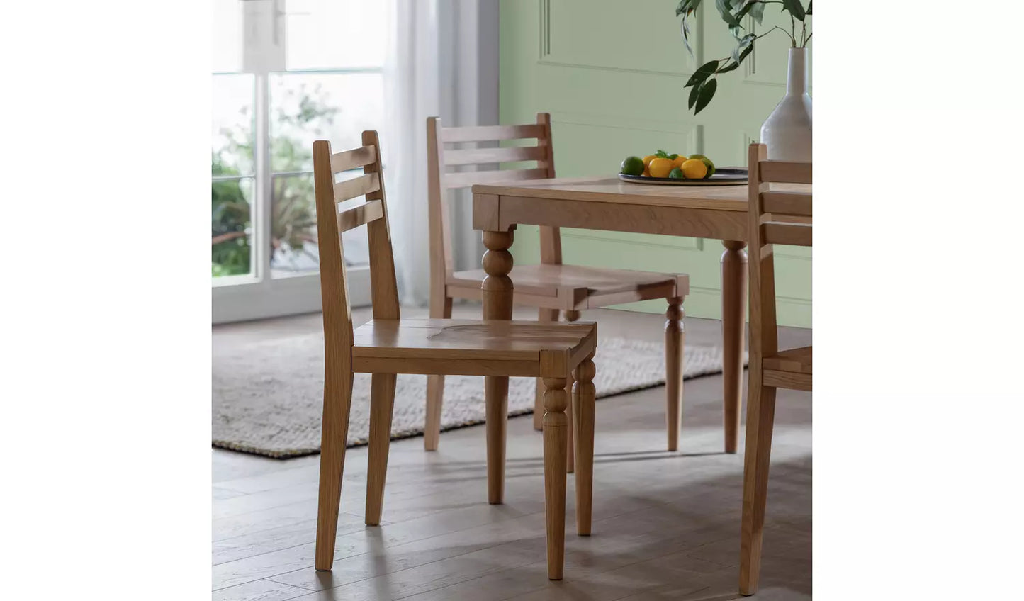 Habitat Barnwell Pair of Oak Dining Chairs - Natural
