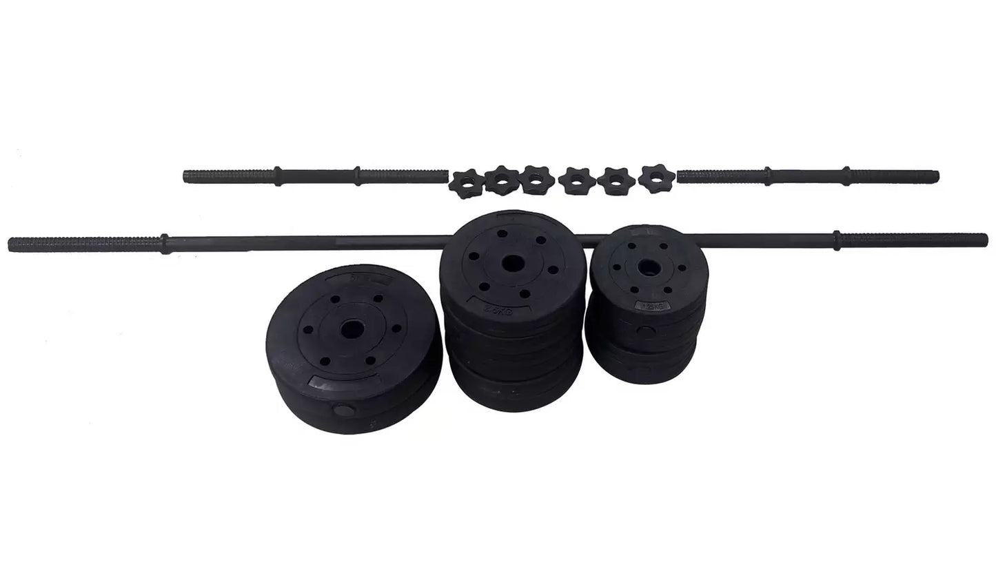 Opti Vinyl Dumbbell and Barbell Set - 35KG