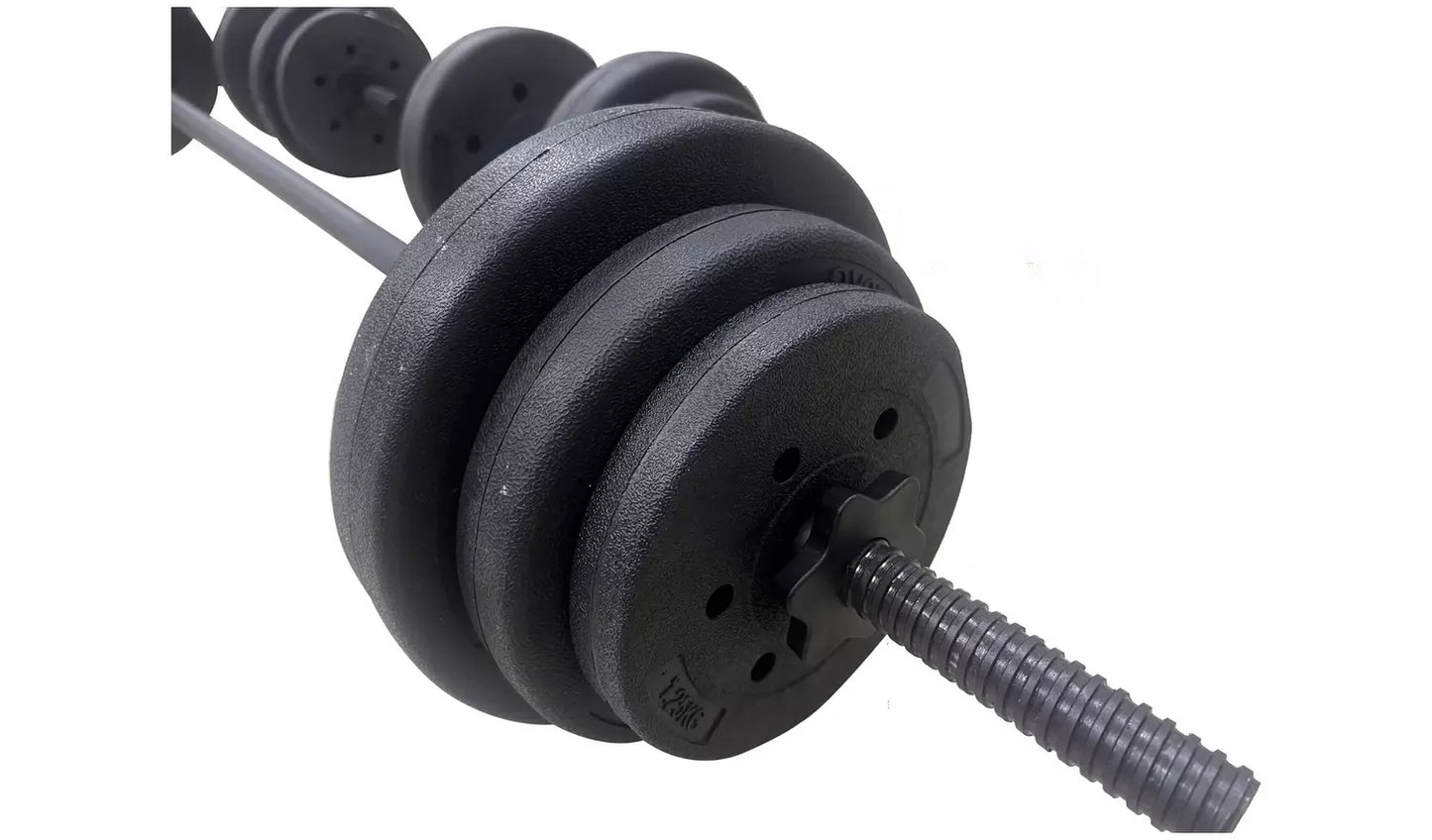 Opti Vinyl Dumbbell and Barbell Set - 35KG
