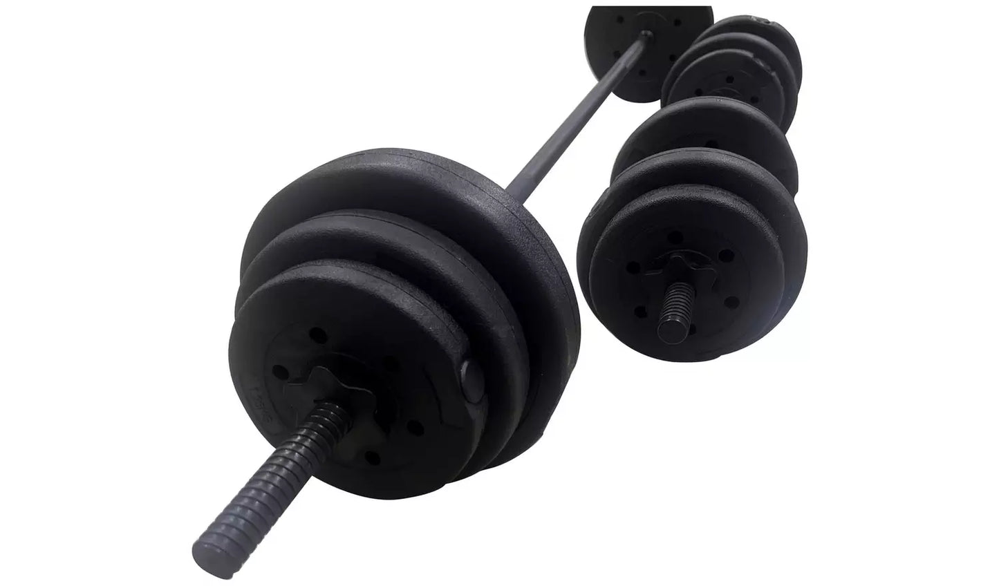 Opti Vinyl Dumbbell and Barbell Set - 35KG