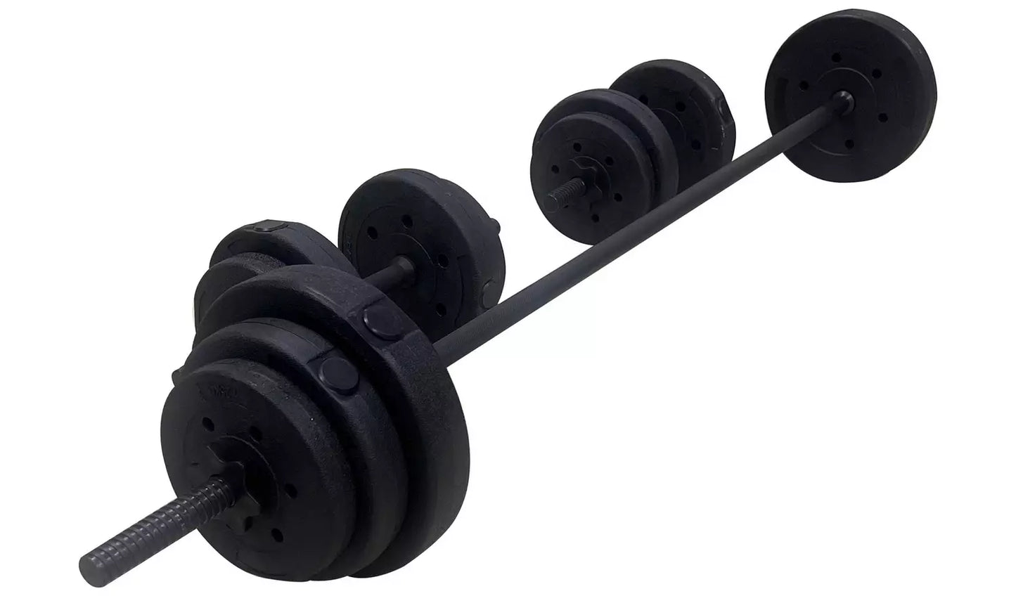 Opti Vinyl Dumbbell and Barbell Set - 35KG