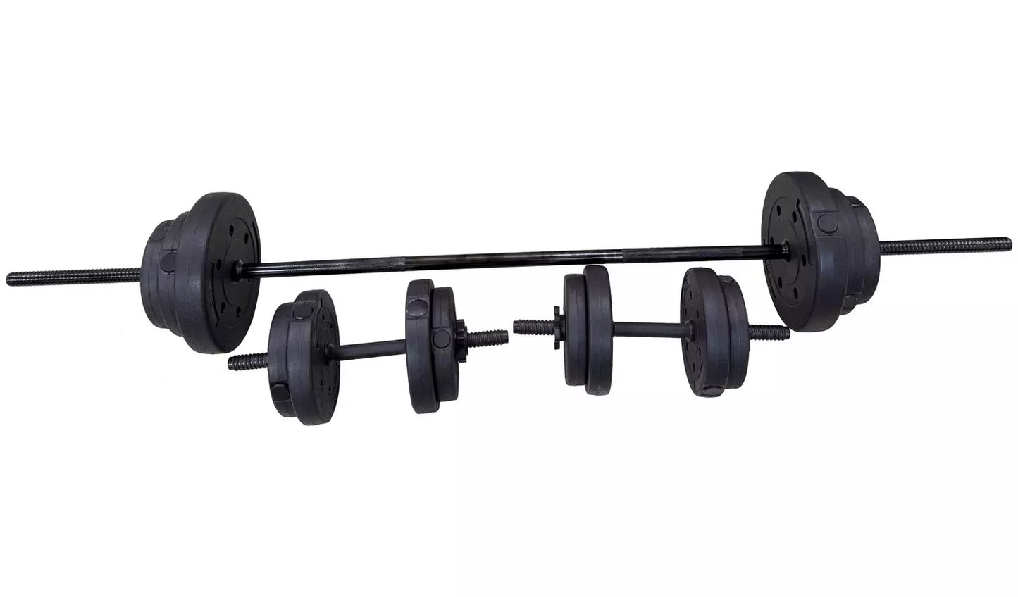 Opti Vinyl Dumbbell and Barbell Set - 35KG