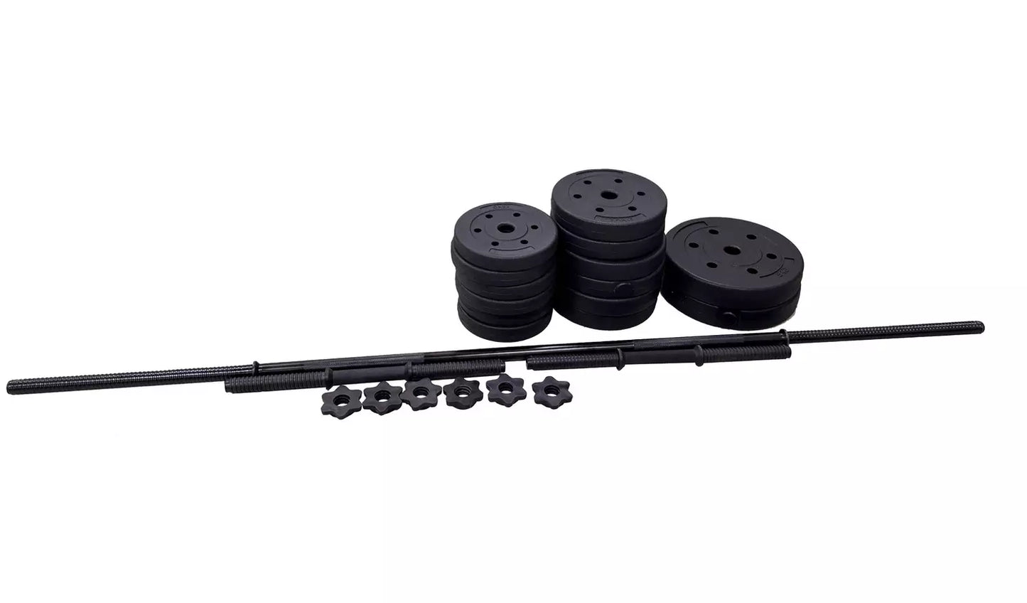 Opti Vinyl Dumbbell and Barbell Set - 35KG