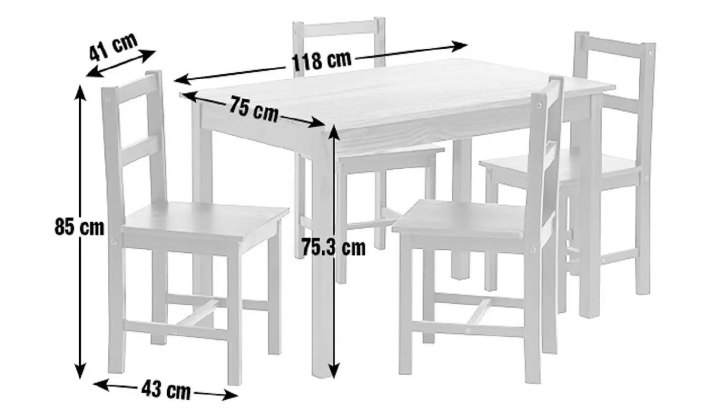 Raye Black Dining Table & 4 Black Chairs