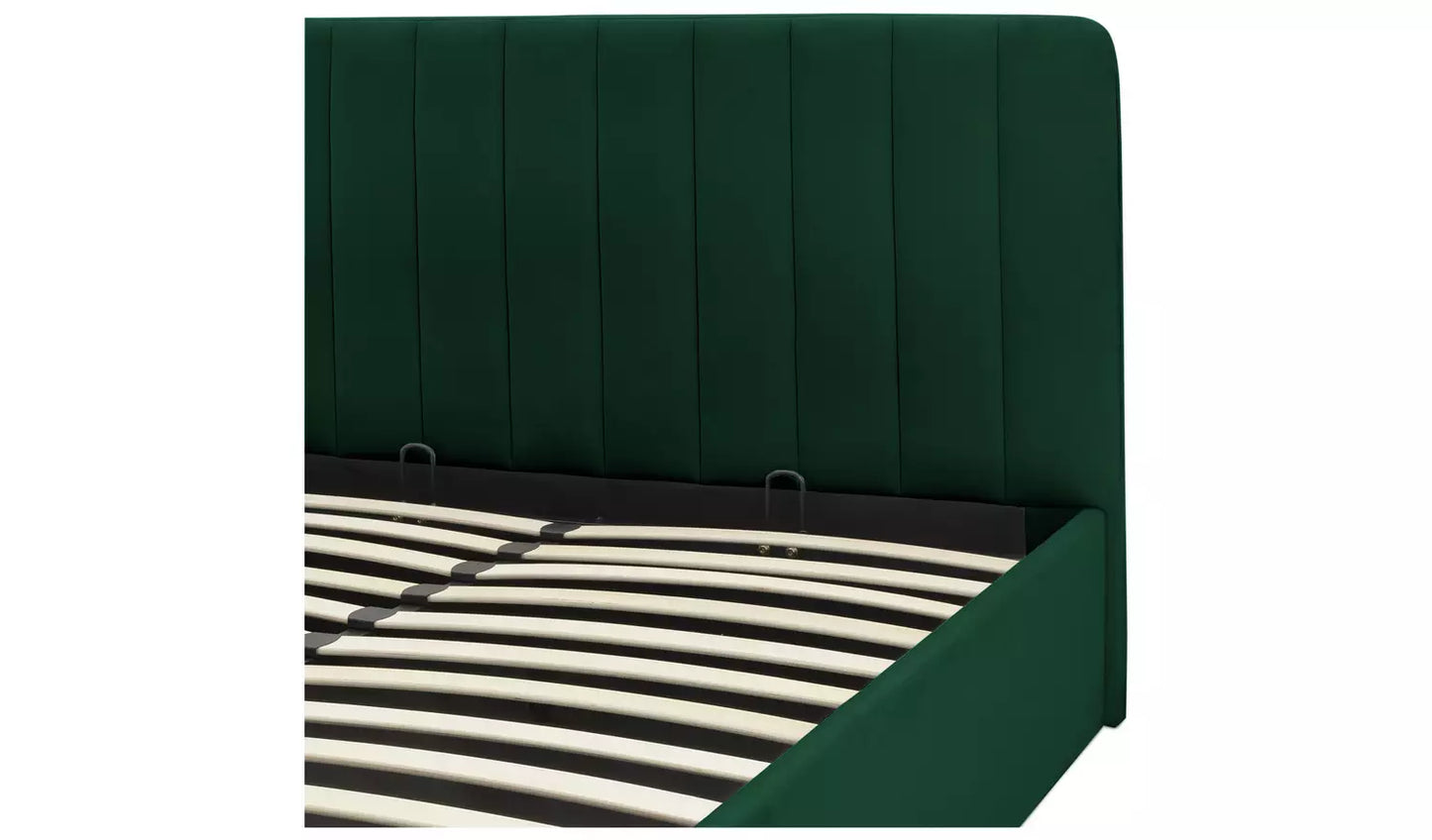Pandora Small Double Ottoman Bed - Forest Green