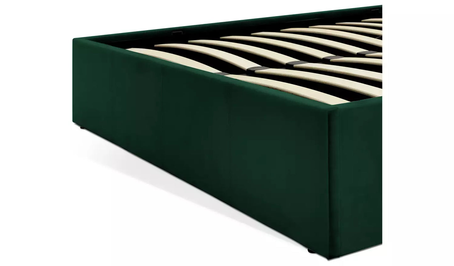 Pandora Small Double Ottoman Bed - Forest Green