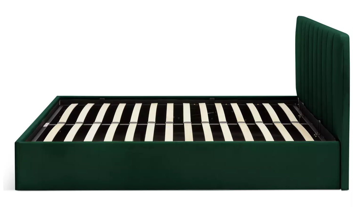 Pandora Small Double Ottoman Bed - Forest Green