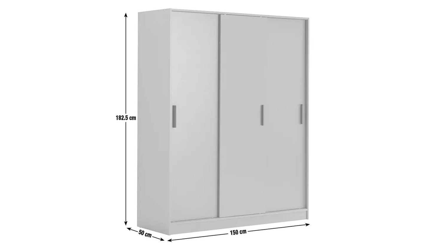 Assembled Nova 3 Door Sliding Wardrobe - Anthracite