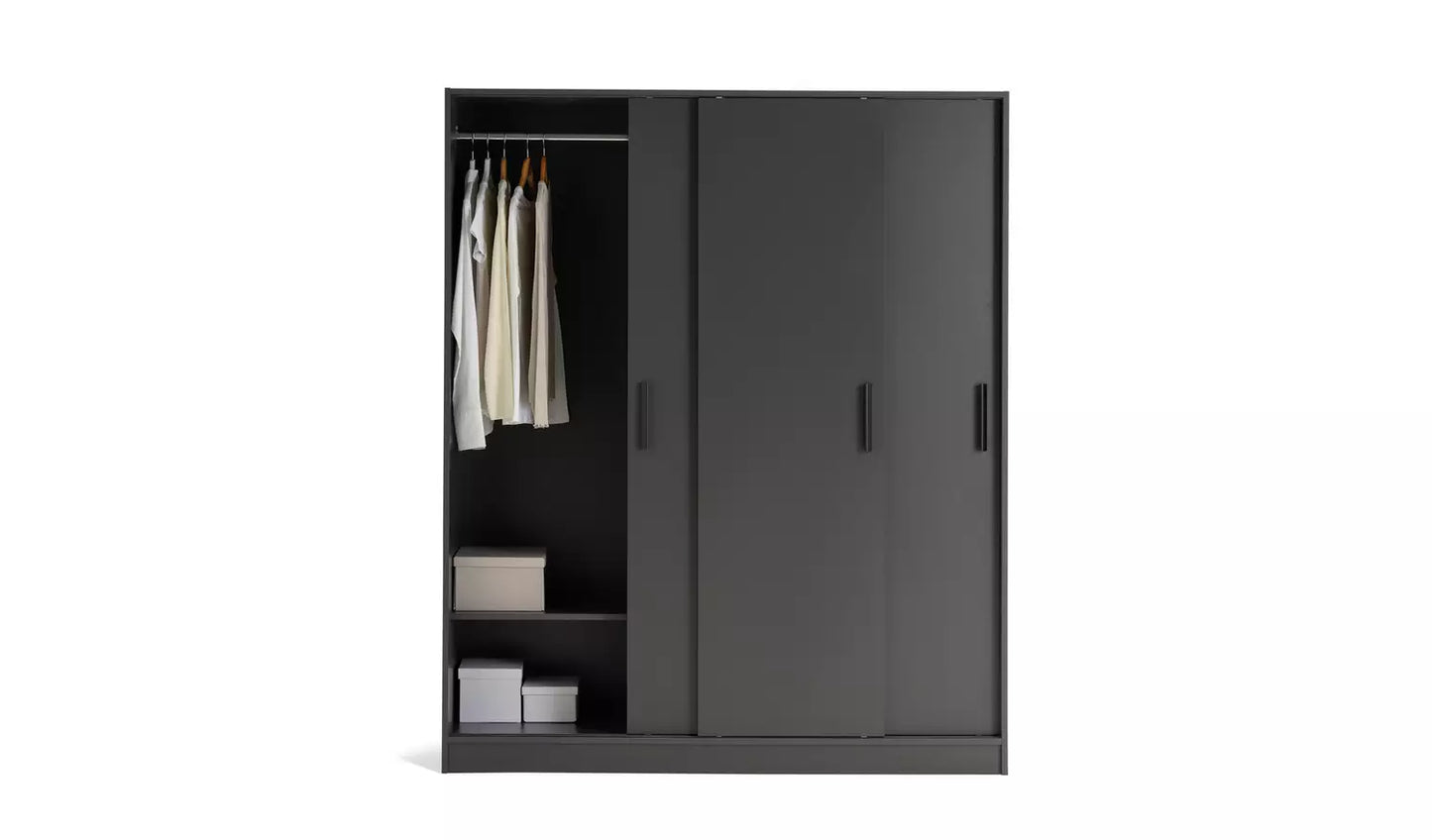 Assembled Nova 3 Door Sliding Wardrobe - Anthracite