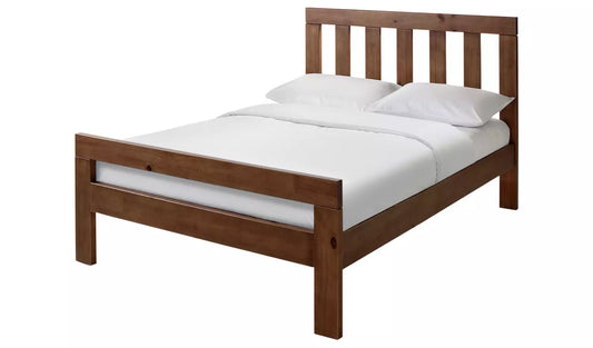 Assembled Chile Kingsize Wooden Bed Frame - Dark Stain