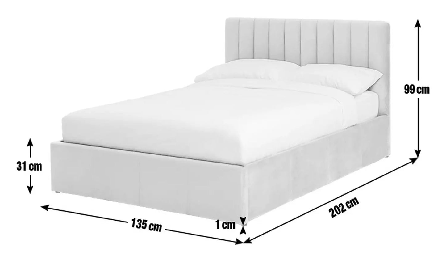 Pandora Small Double End Lift Ottoman Bed - Grey
