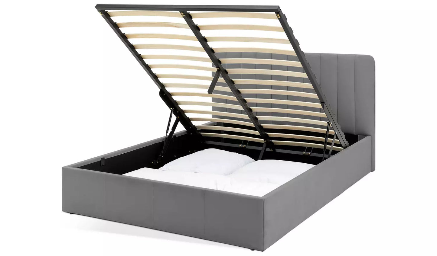 Pandora Small Double End Lift Ottoman Bed - Grey