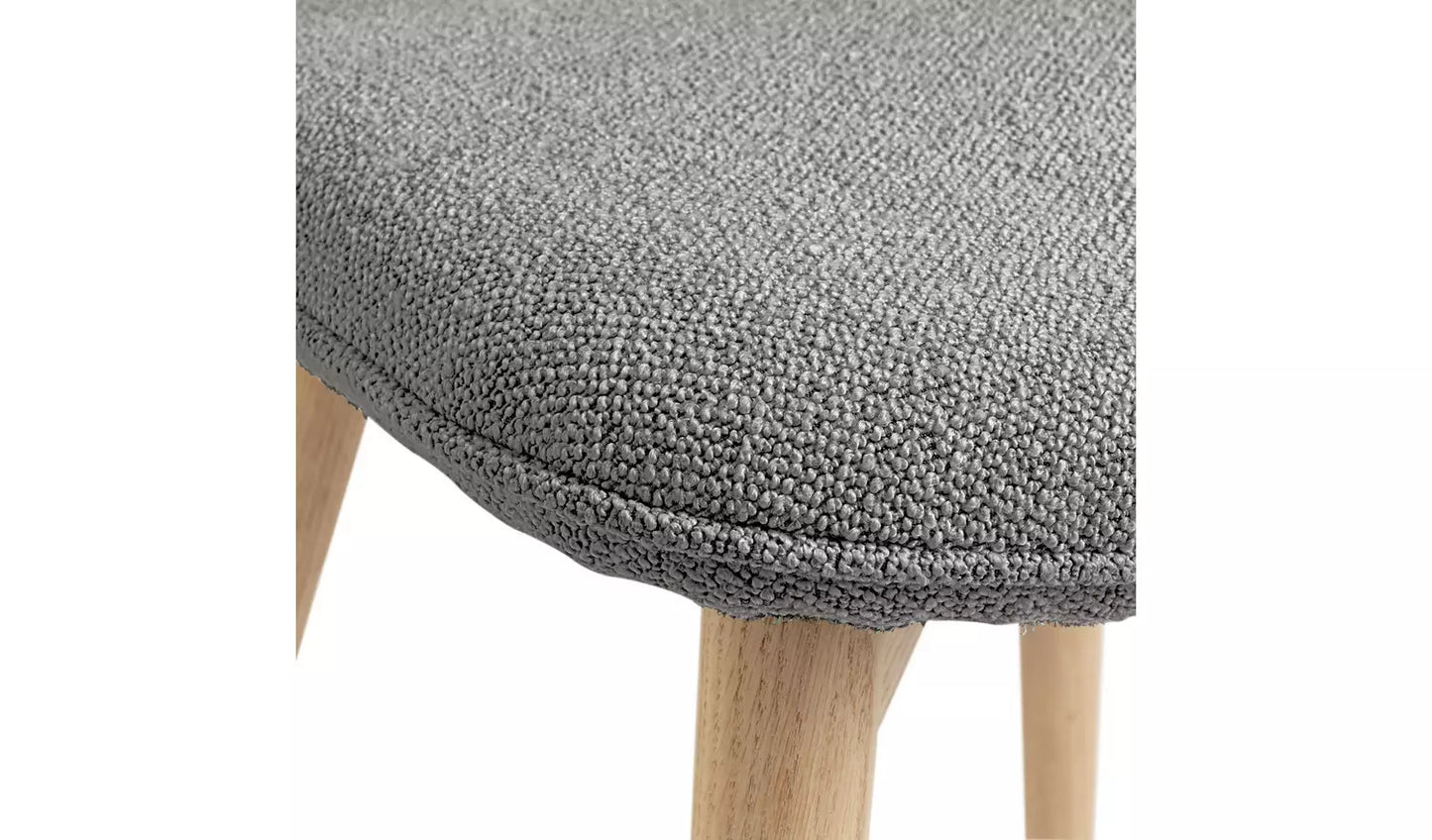 Habitat Laurel Pair of Fabric Dining Chairs - Grey