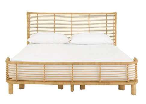 Habitat Nadia Kingsize Rattan Bed Frame - Light Wood