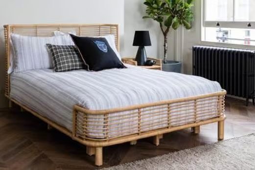 Habitat Nadia Kingsize Rattan Bed Frame - Light Wood