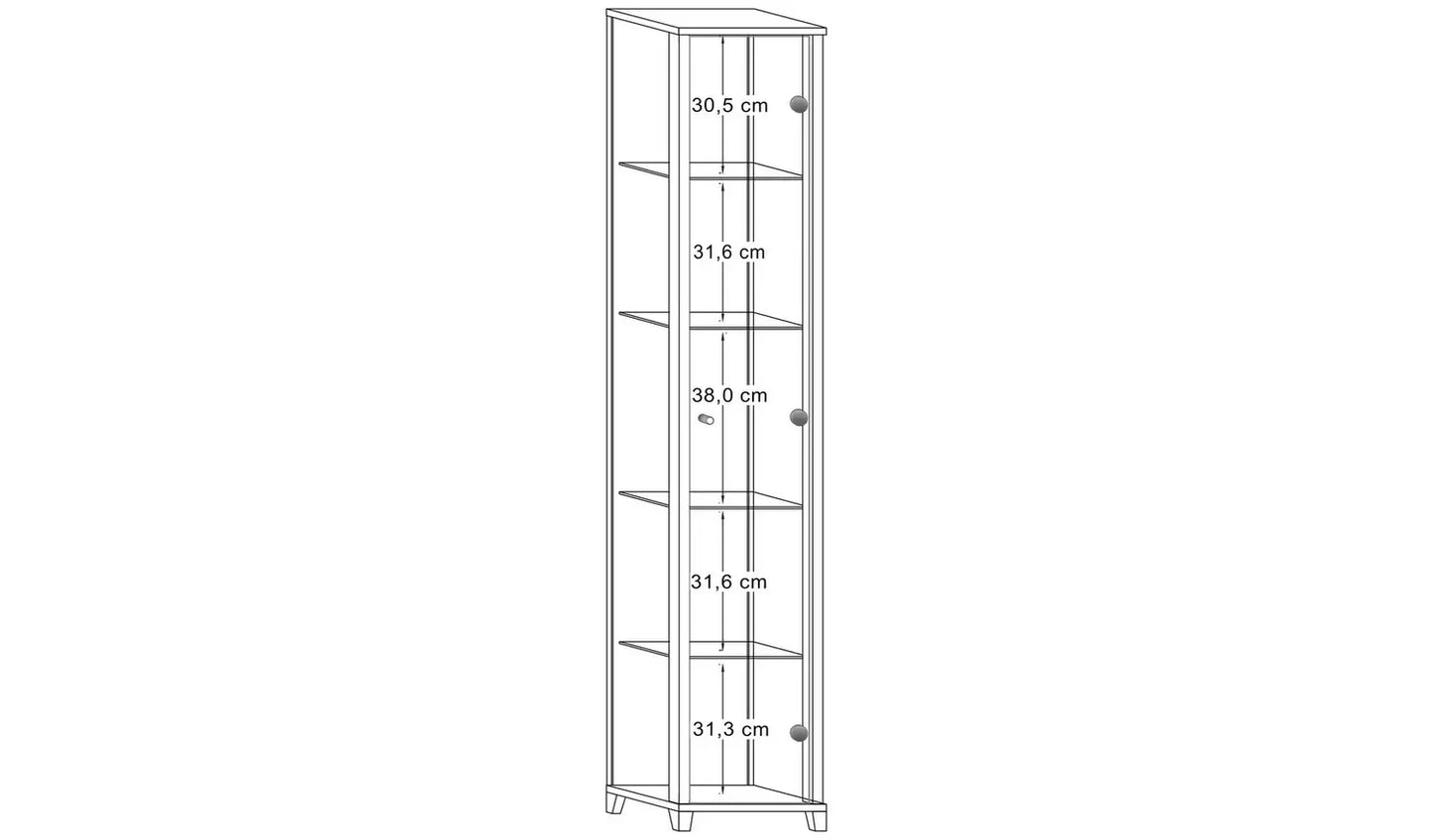 1 Glass Door Display Cabinet - Light Oak