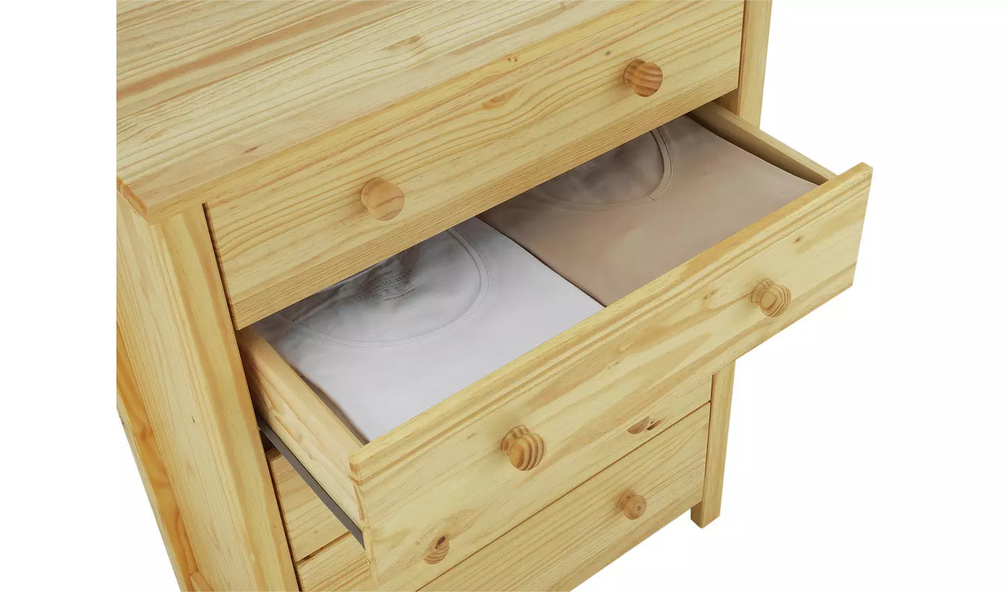 Assembled Scandinavia 5 Drawer Chest - Pine