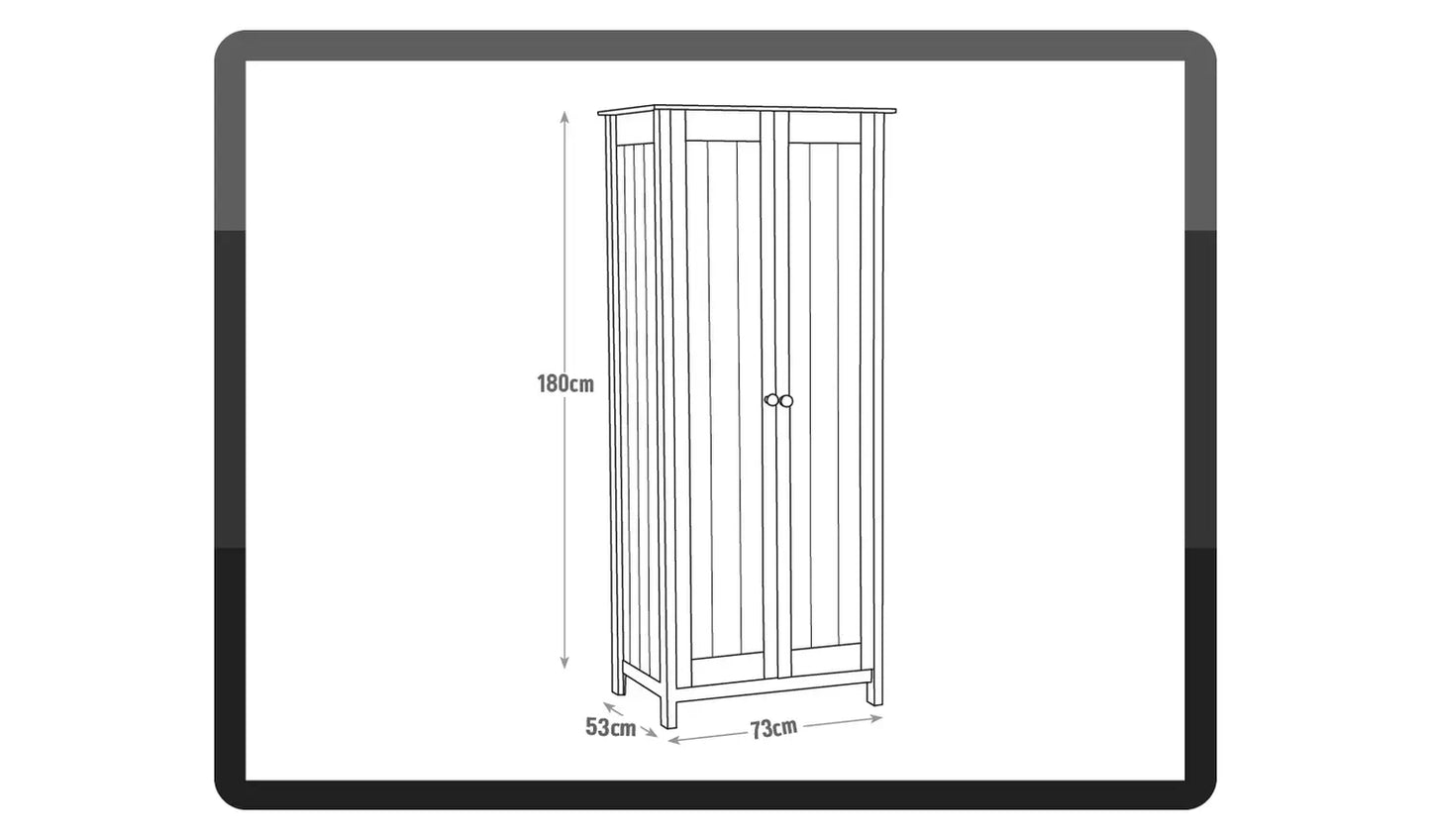 Assembled Scandinavia 2 Door Wardrobe - Pine