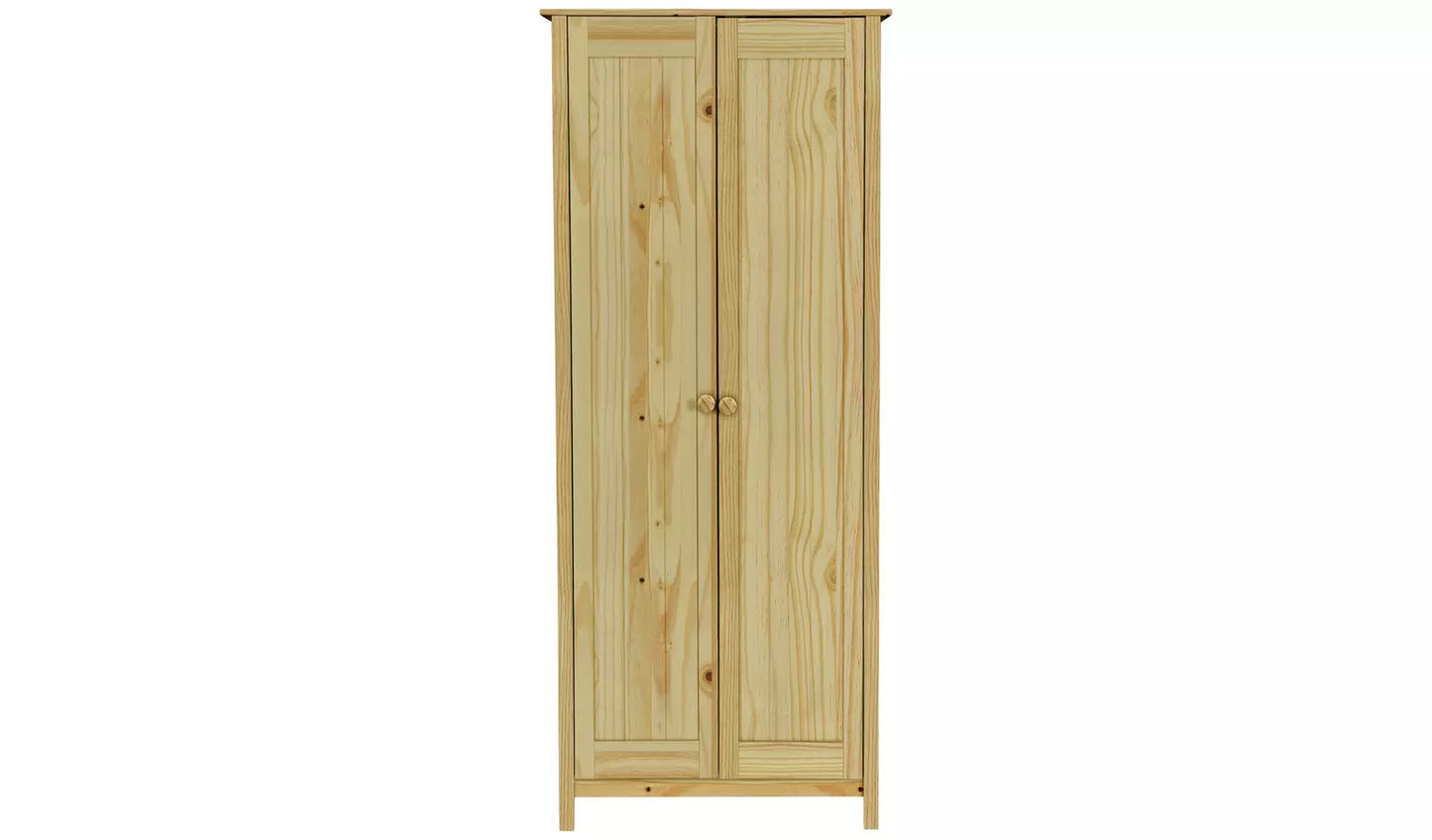 Assembled Scandinavia 2 Door Wardrobe - Pine