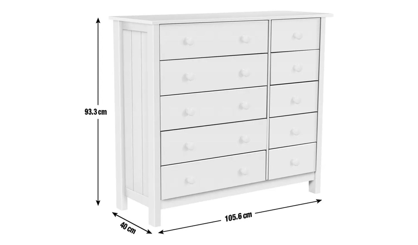 Assembled Scandinavia 5+5 Drawer Chest - Pine